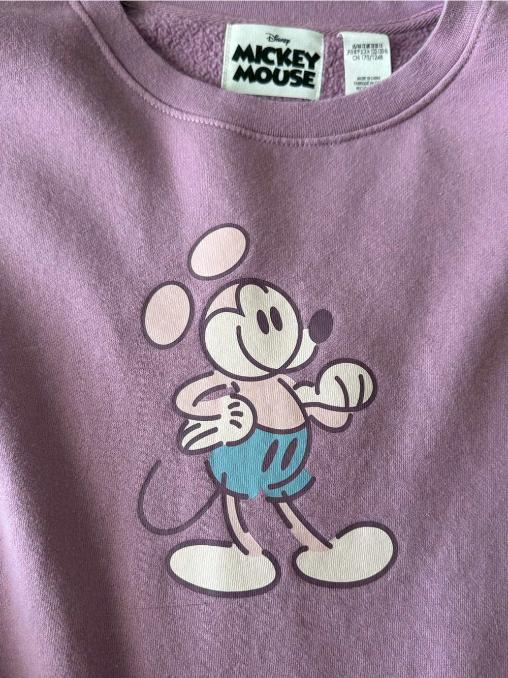 Disney Mickey Mouse Lavender Pink Blue Graphic Kids Sweatshirt